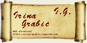 Irina Grabić vizit kartica
